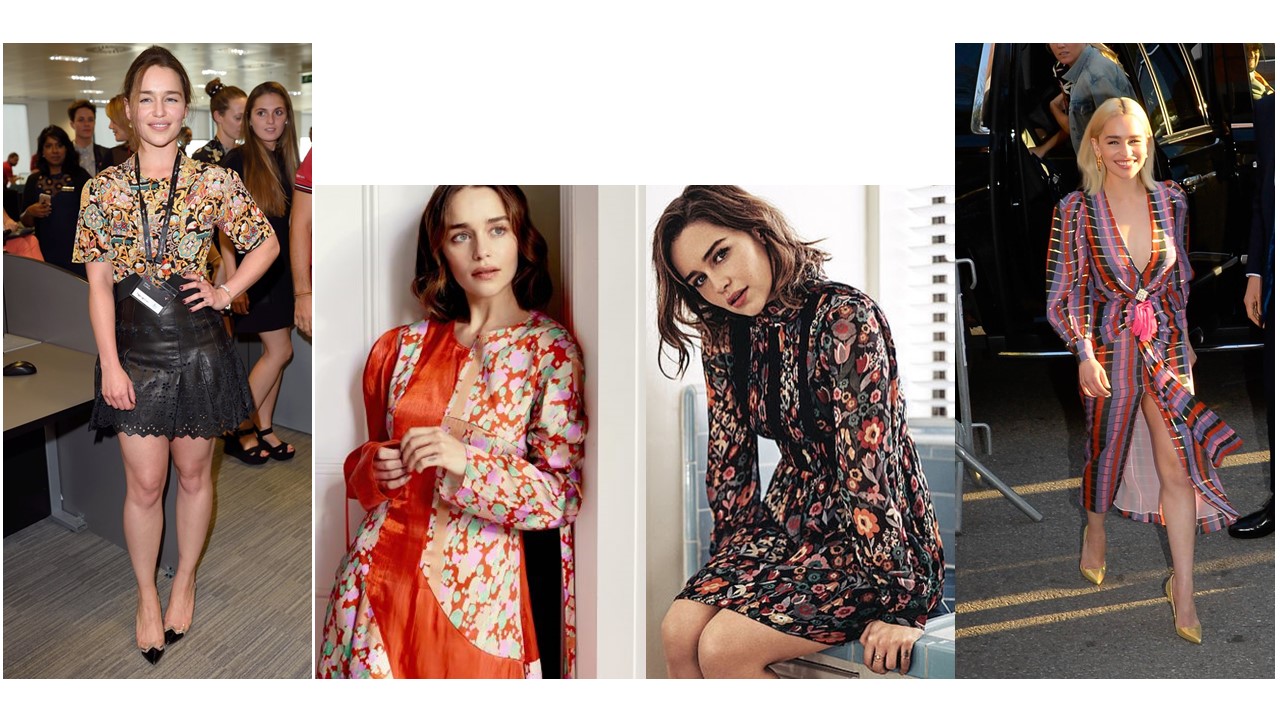 Emilia Clarke with Boho Chic Outfits