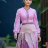 Pink Silk Dress with Detectable Overlay Skirt - Image 6