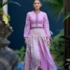 Pink Silk Dress with Detectable Overlay Skirt - Image 5